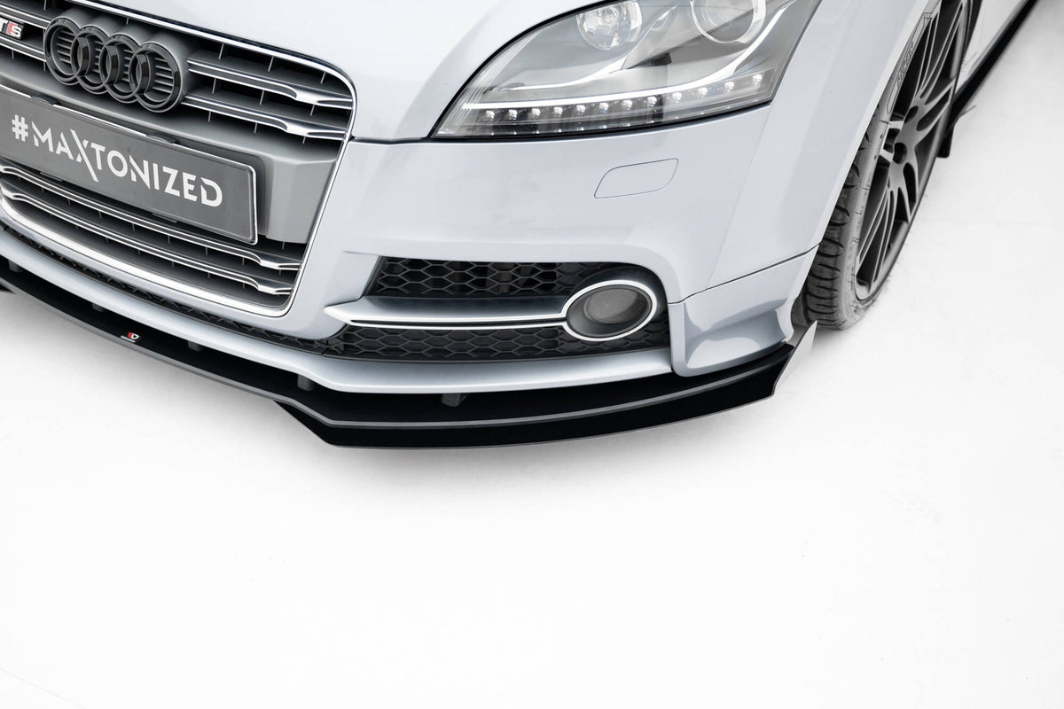 Front Stoßstange Flaps passend für Audi TT S / TT S-Line 8J Facelift schwarz Hochglanz – Ansicht 4