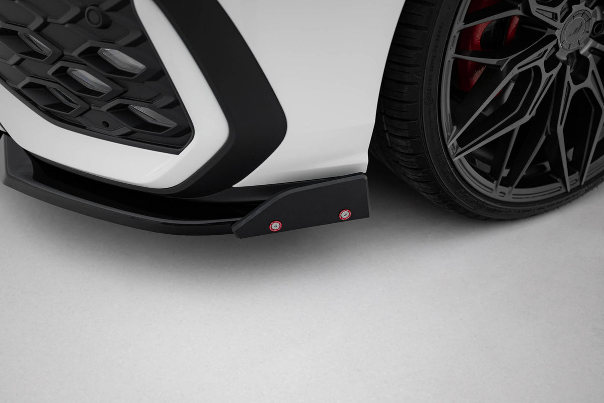 Street+ Spoilerlippe Front Ansatz V.2 + Flaps passend für VW Golf GTI / GTE / R-Line Mk8 Facelift – Ansicht 4