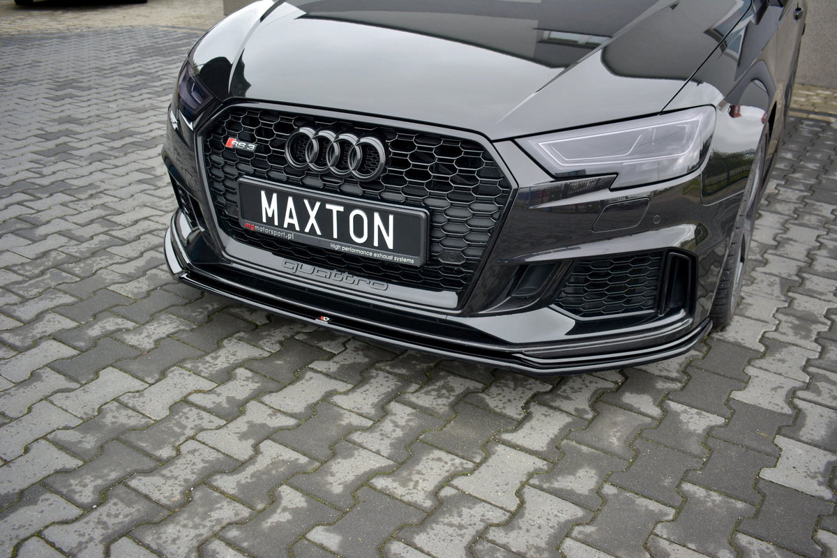Street+ Spoilerlippe Front Ansatz V.2 passend für Audi RS3 Sportback 8V Facelift schwarz Hochglanz – Ansicht 5