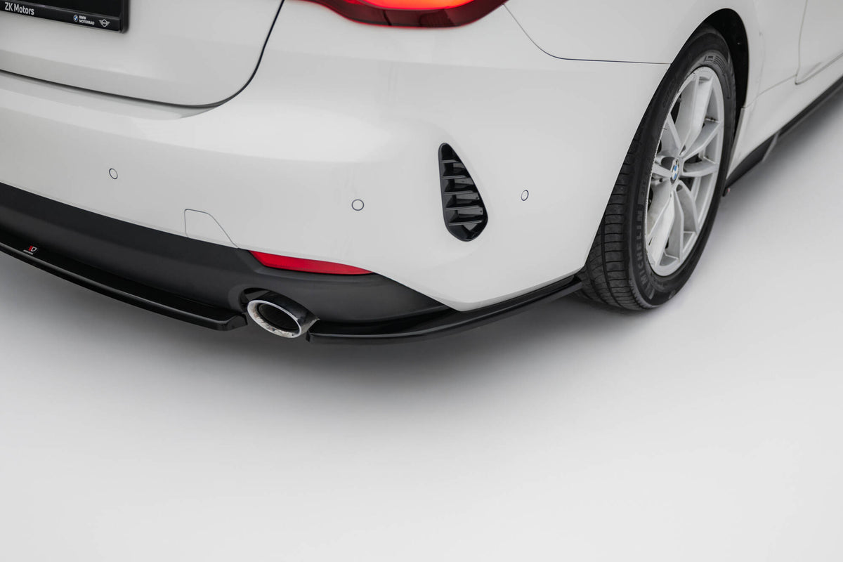 Heck Ansatz Flaps Diffusor passend für BMW 4er Coupe / Cabrio G22 / G23 schwarz Hochglanz – Ansicht 3