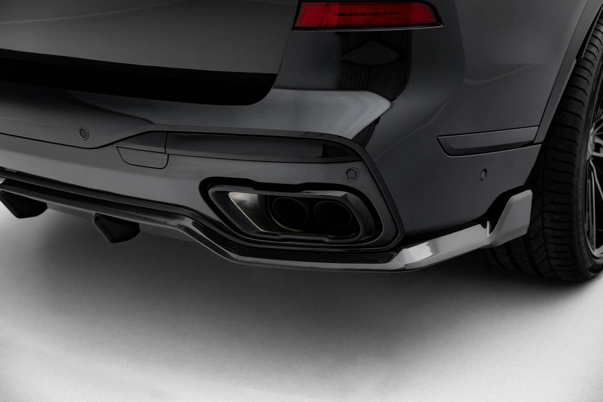 Prepreg Carbon Fiber Diffusor Heck Ansatz passend für BMW X7 M-Paket G07 Facelift (version mitout towbar) – Ansicht 4