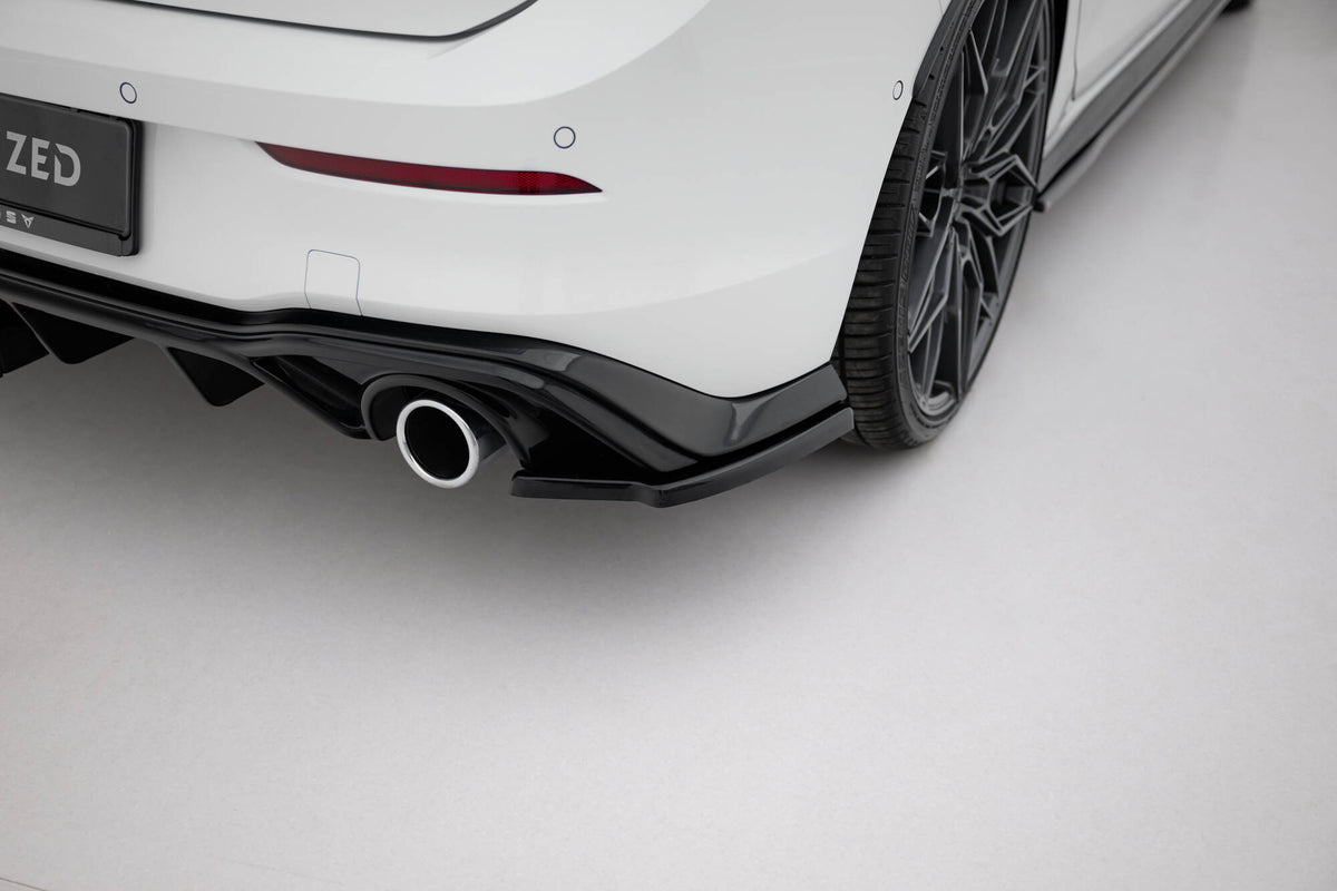 Heck Ansatz Flaps Diffusor V.3 passend für VW Golf GTI Mk8 schwarz Hochglanz – Ansicht 3