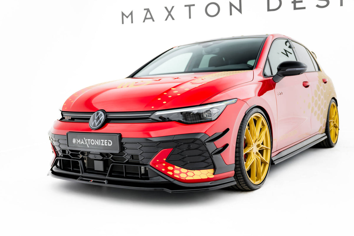 Street+ Spoilerlippe Front Ansatz V.3 passend für VW Golf GTI Clubsport Mk8 Facelift schwarz Hochglanz – Ansicht 3