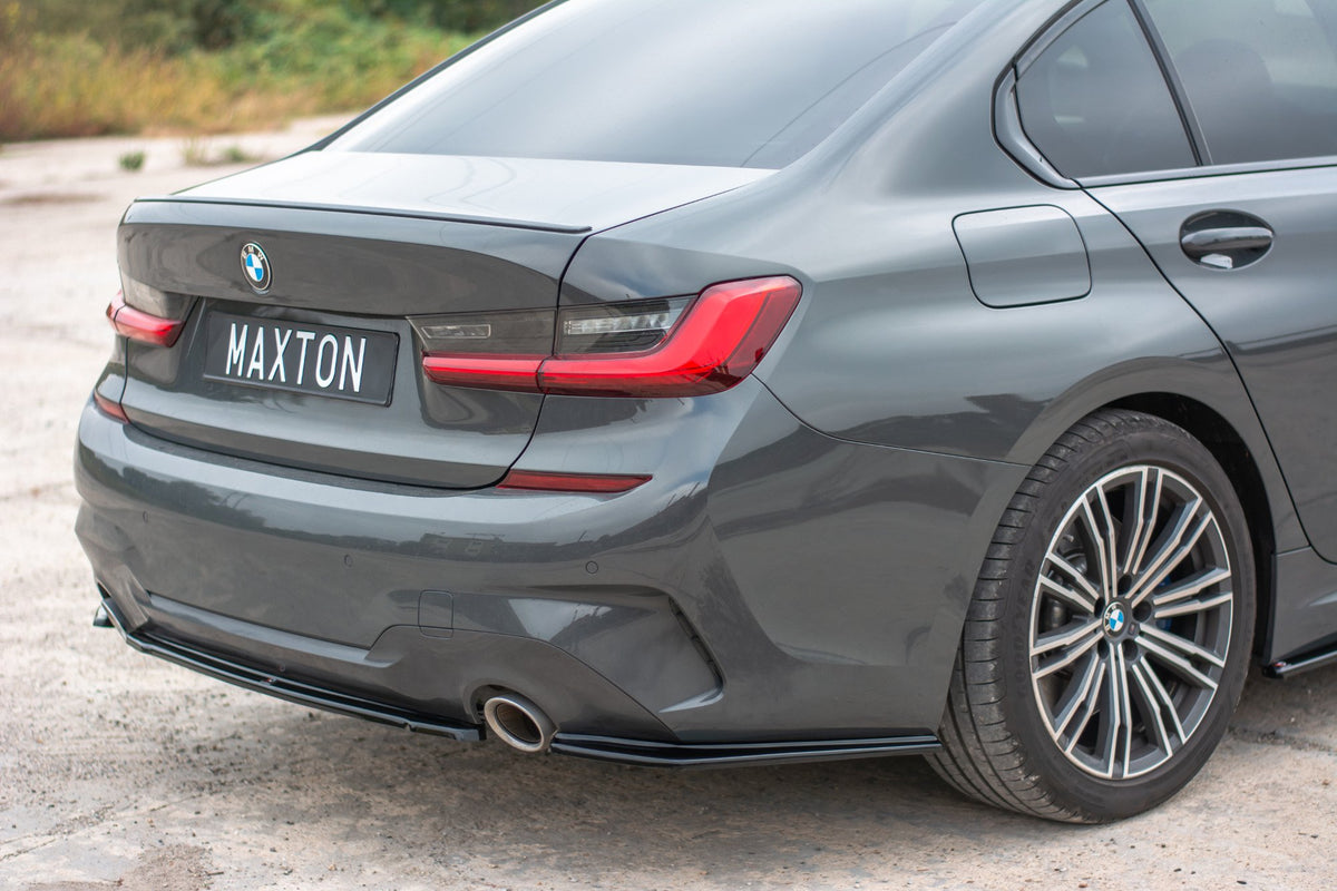 Heck Ansatz Flaps Diffusor passend für BMW 3er M-Paket G20  schwarz Hochglanz – Ansicht 1