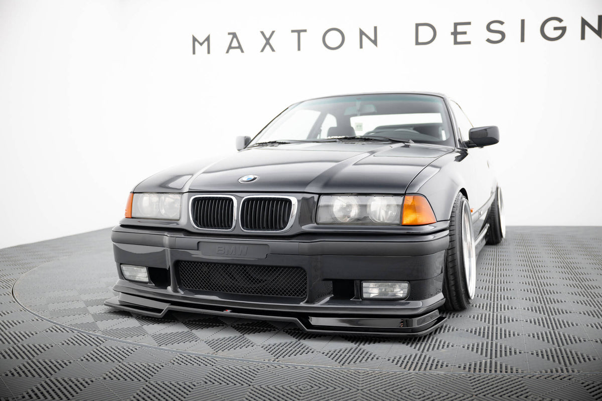 Street+ Spoilerlippe Front Ansatz V.2 passend für BMW M3 / 3 M-Paket Coupe / Cabrio E36 schwarz Hochglanz – Ansicht 3