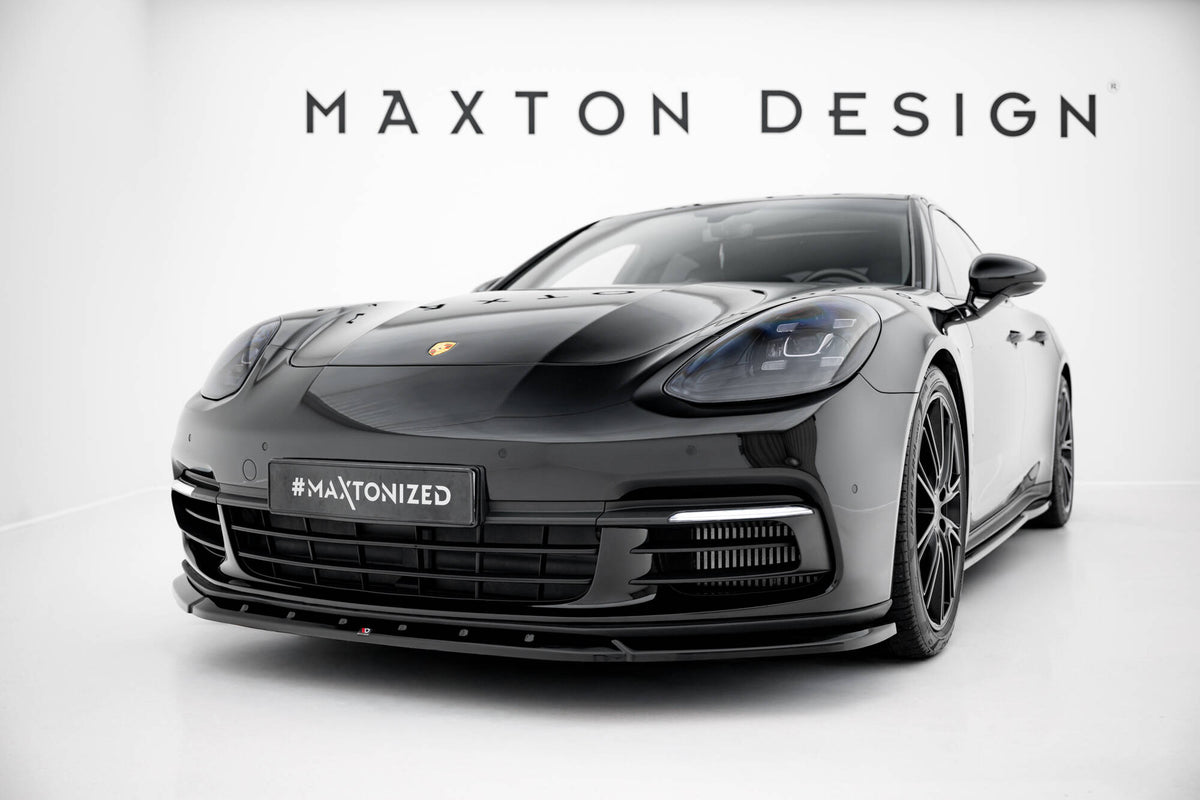 Street+ Spoilerlippe Front Ansatz V.1 passend für Porsche Panamera E-Hybrid / Panamera 4S 971 schwarz Hochglanz – Ansicht 3