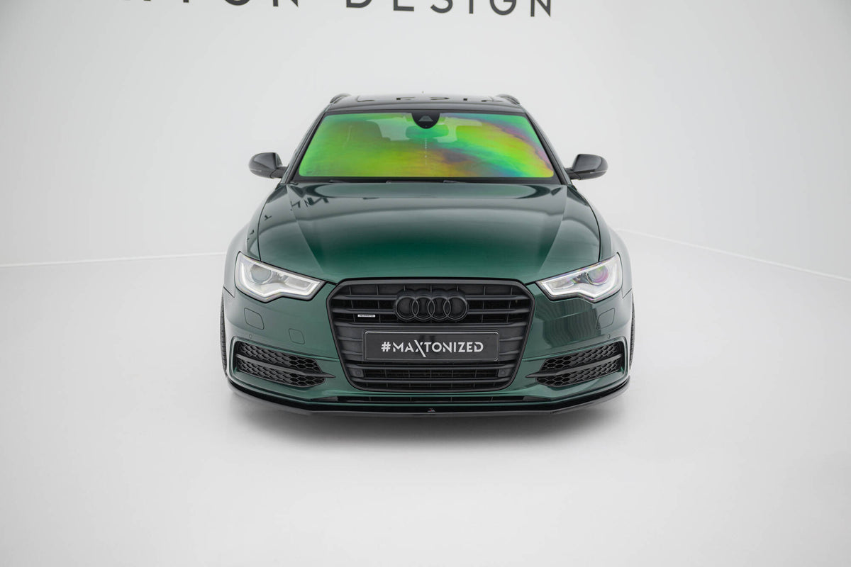Street+ Spoilerlippe Front Ansatz V.1 passend für Audi S6 / A6 S-Line C7 schwarz Hochglanz – Ansicht 1