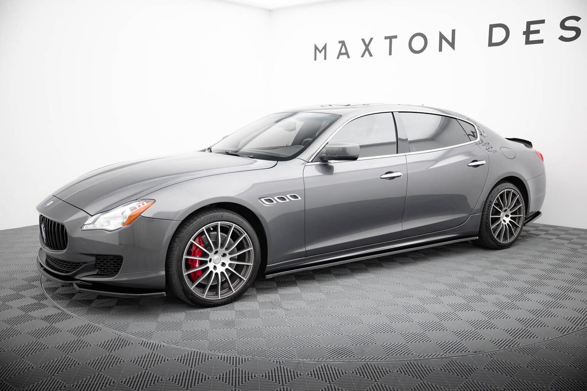 Street+ Seitenschweller Leisten passend für Maserati Quattroporte Mk6 schwarz Hochglanz – Ansicht 1
