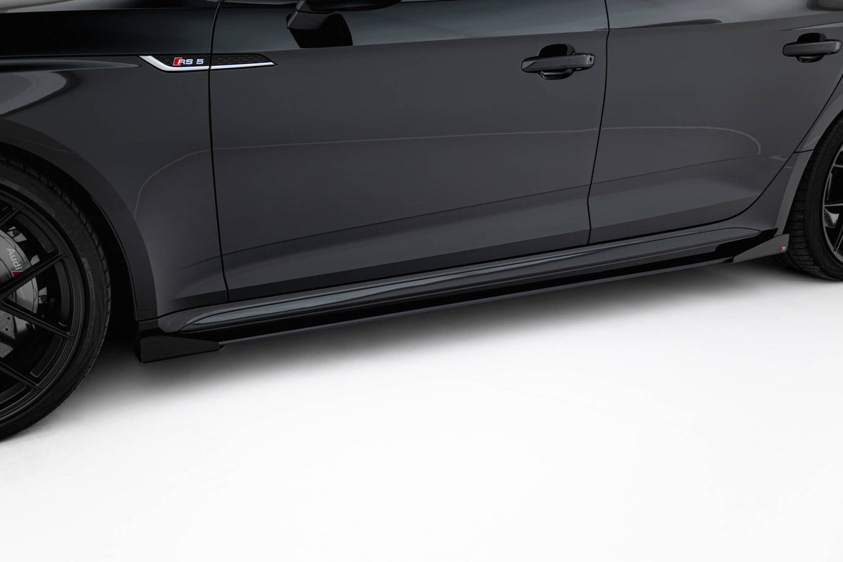 Street Pro Street+ Seitenschweller Leisten + Flaps passend für Audi RS5 Sportback F5 schwarz Hochglanz – Ansicht 3