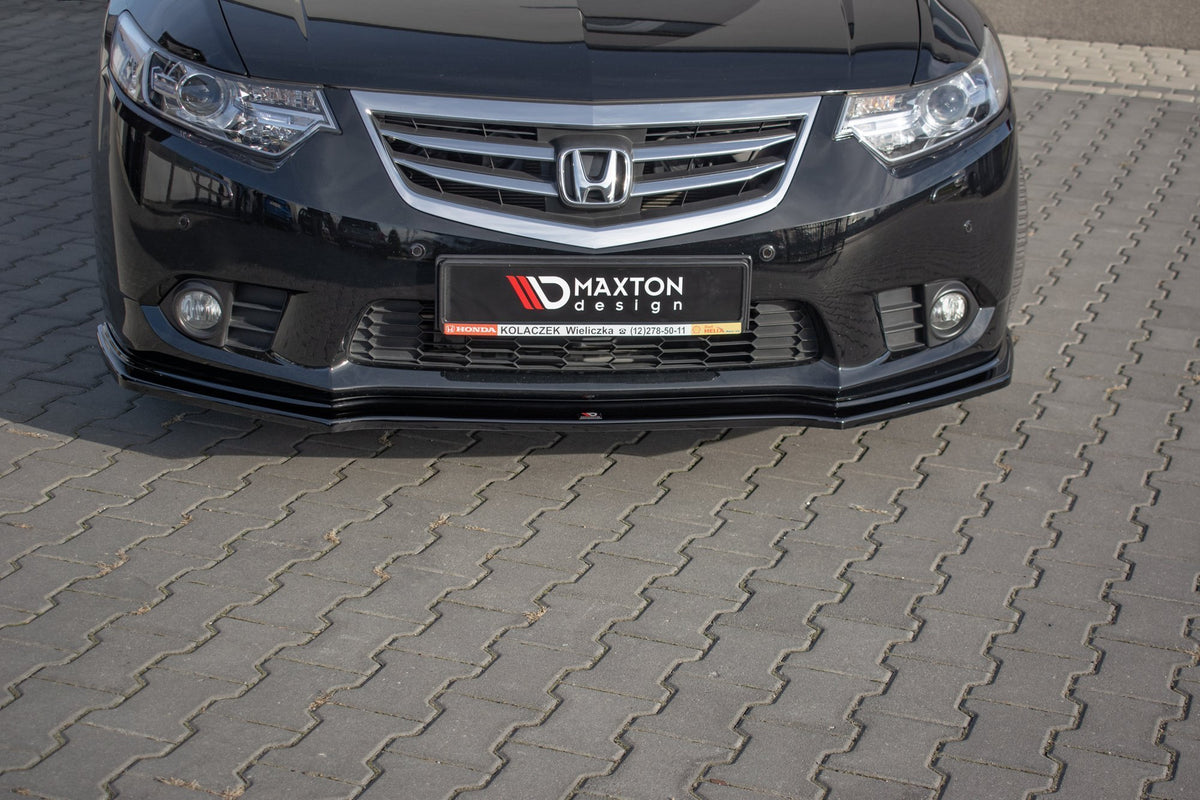 Street+ Spoilerlippe Front Ansatz passend für Honda Accord VIII (CU Series) Facelift schwarz Hochglanz – Ansicht 1