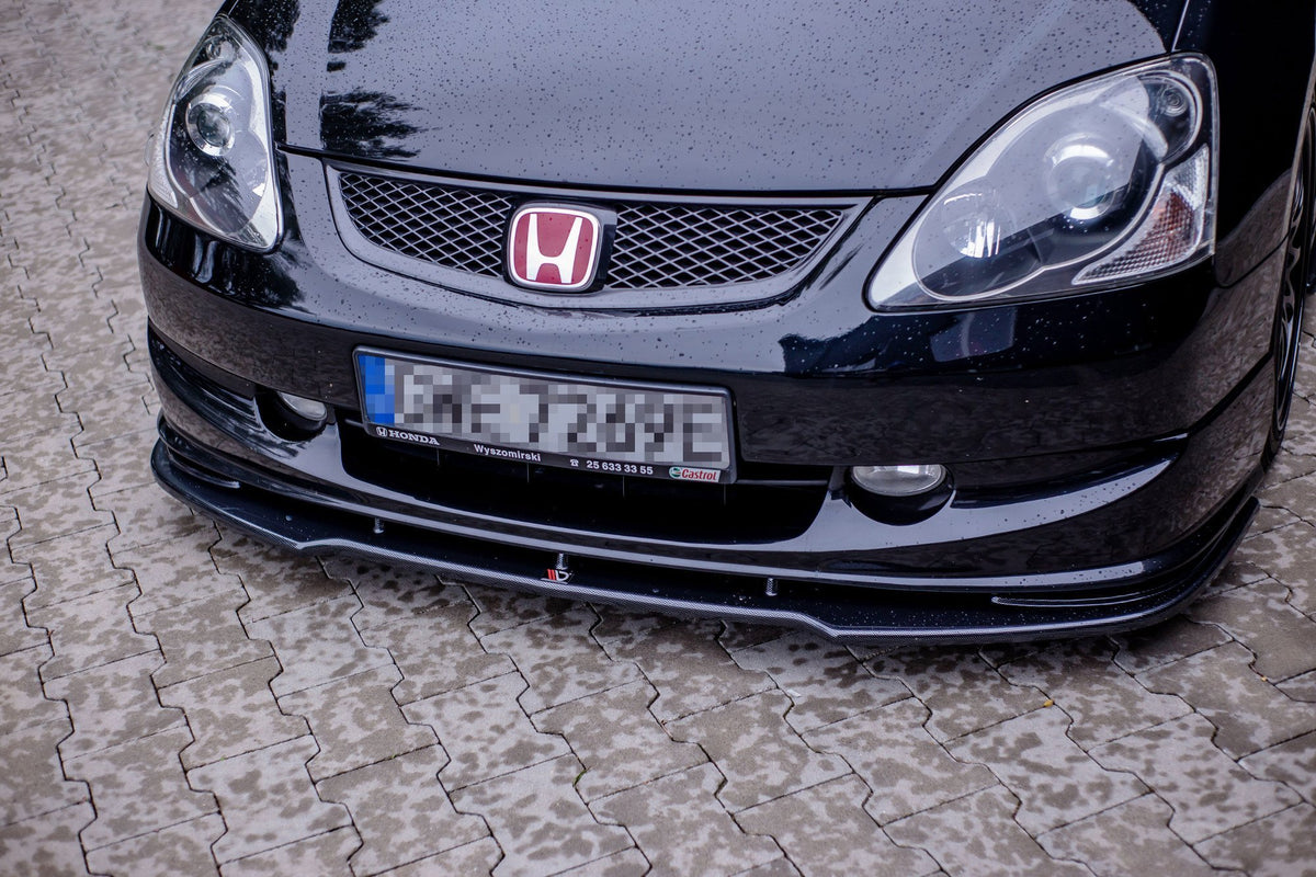 Street+ Spoilerlippe Front Ansatz V.1 passend für HONDA CIVIC EP3 (MK7) TYPE-R/S FACELIFT  schwarz Hochglanz – Ansicht 2
