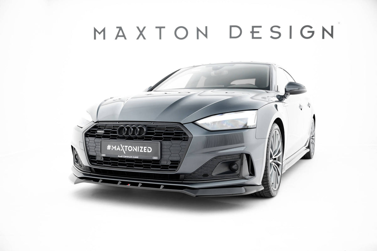 Street+ Spoilerlippe Front Ansatz passend für V.2 Audi A5 F5 Facelift schwarz Hochglanz – Ansicht 1