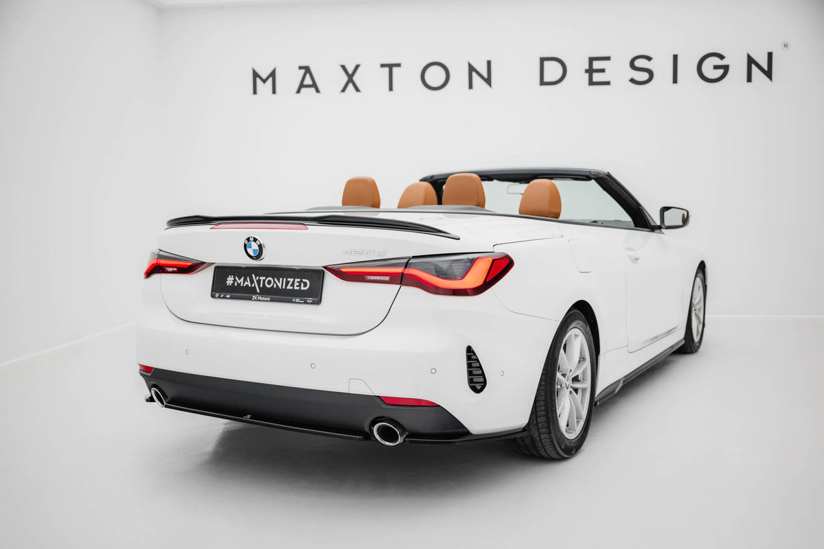 Heck Ansatz Flaps Diffusor passend für BMW 4er Coupe / Cabrio G22 / G23 schwarz Hochglanz – Ansicht 1