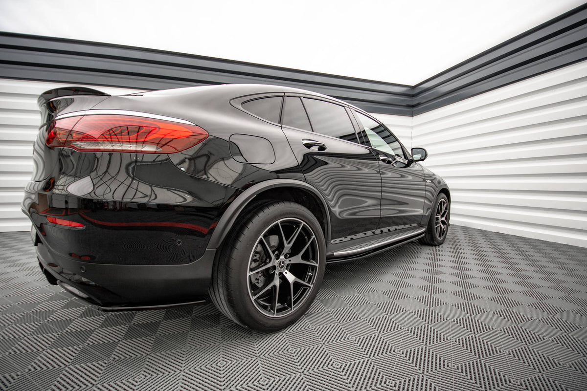 Street+ Seitenschweller Leisten passend für V.1 passend für Mercedes-Benz GLC Coupe AMG-Line C253 Facelift schwarz Hochglanz – Ansicht 1