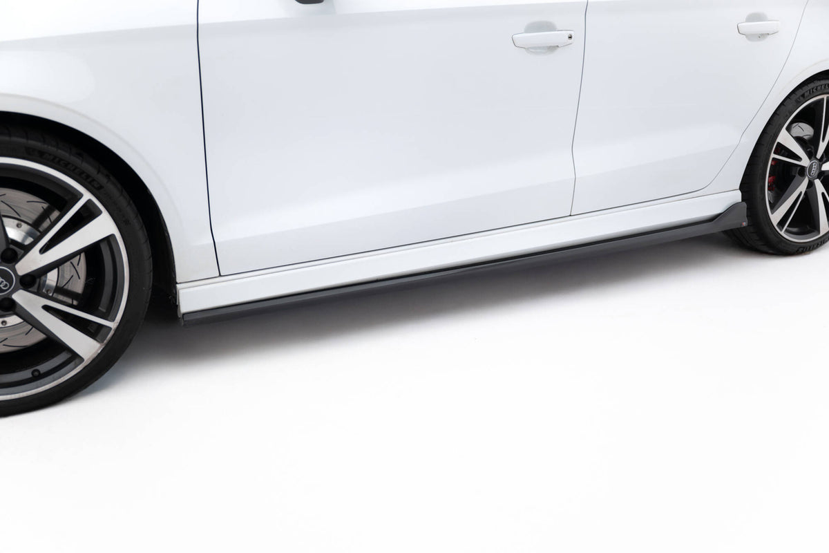Street+ Seitenschweller Leisten passend für V.3 passend für Audi RS3 Limousine 8V Facelift schwarz Hochglanz – Ansicht 3