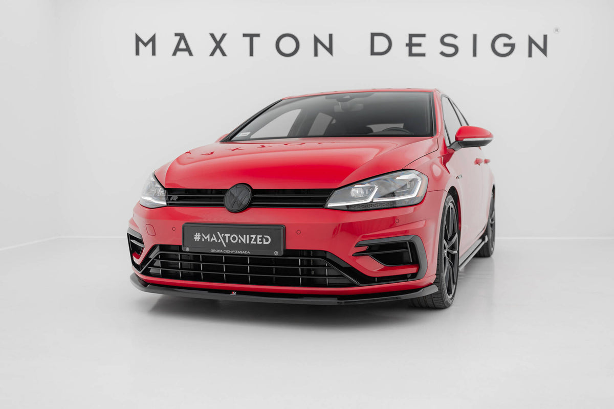 Street+ Spoilerlippe Front Ansatz V.6 passend für VW Golf R / R-Line Mk7 Facelift schwarz Hochglanz – Ansicht 3
