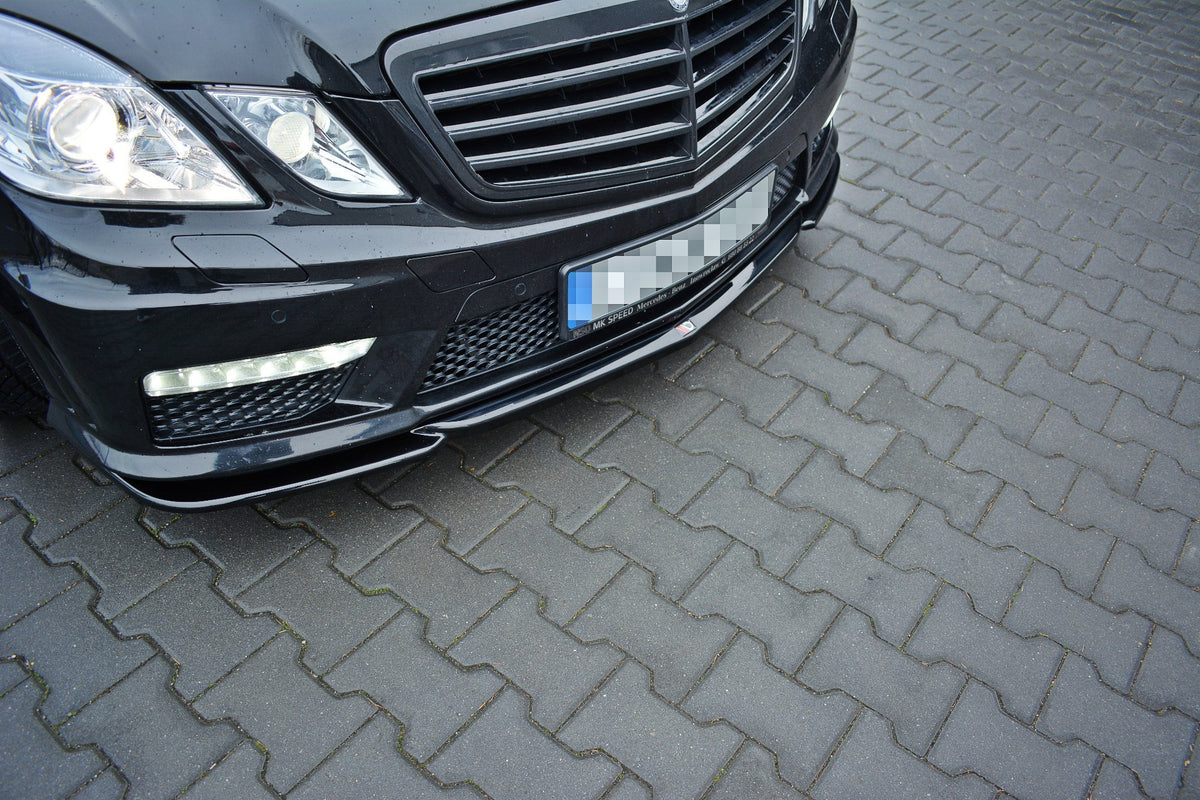 Street+ Spoilerlippe Front Ansatz V.1 passend für Mercedes E63 AMG W212  schwarz Hochglanz – Ansicht 4