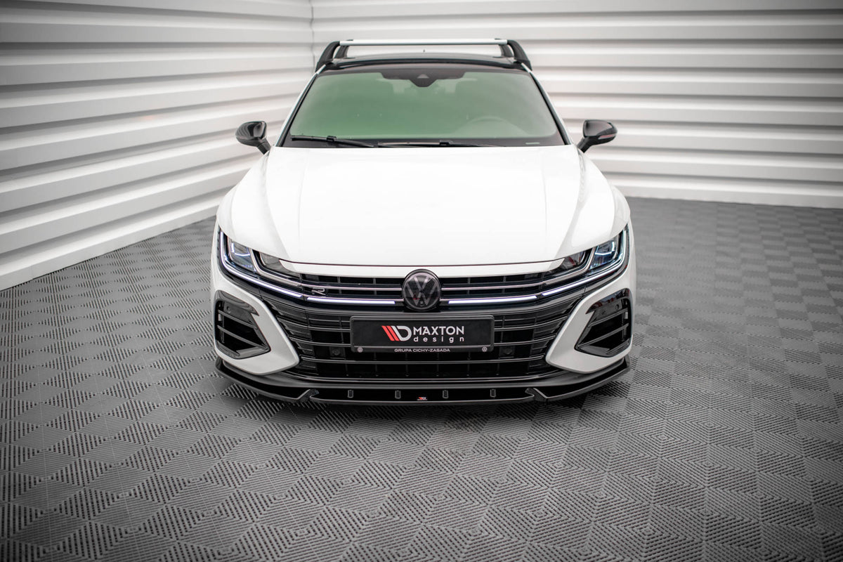 Street+ Spoilerlippe Front Ansatz V.2 passend für VW Arteon R Limousine / Shooting Brake Mk1 Facelift schwarz Hochglanz – Ansicht 1