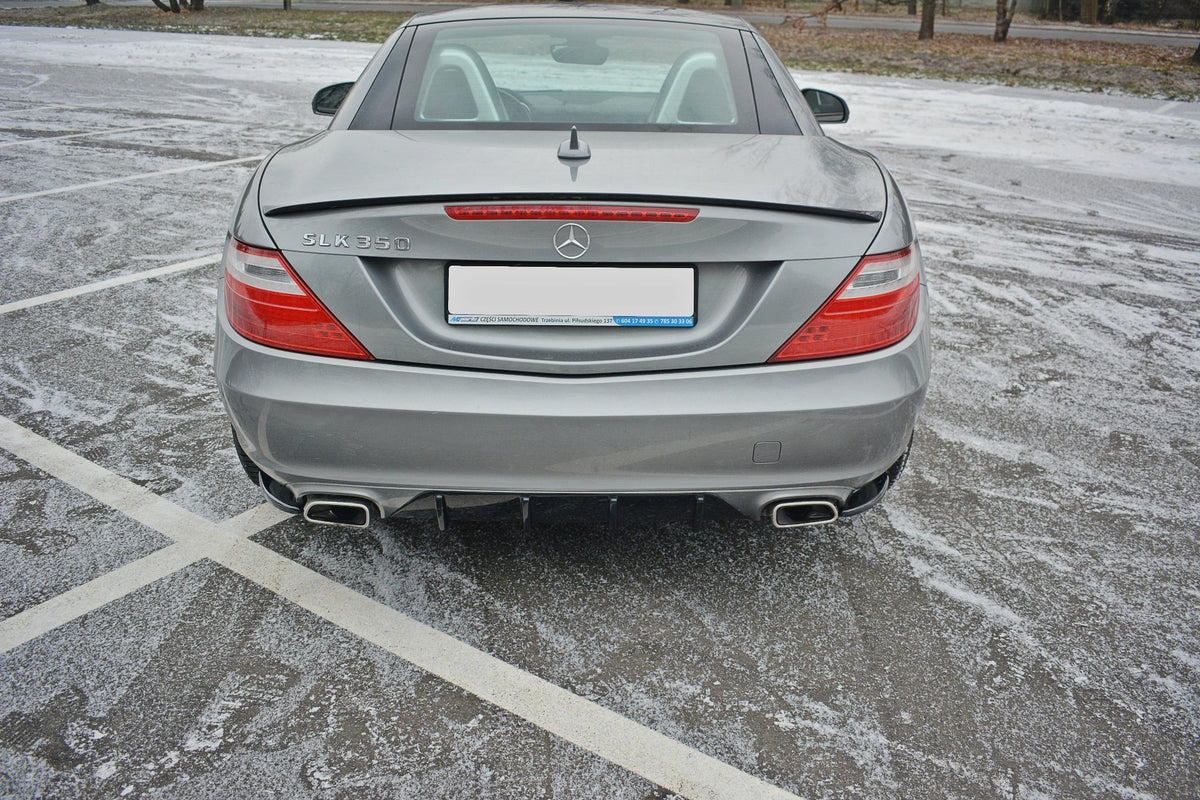 Heck Ansatz Flaps Diffusor V.1 passend für Mercedes SLK R172 schwarz Hochglanz – Ansicht 3