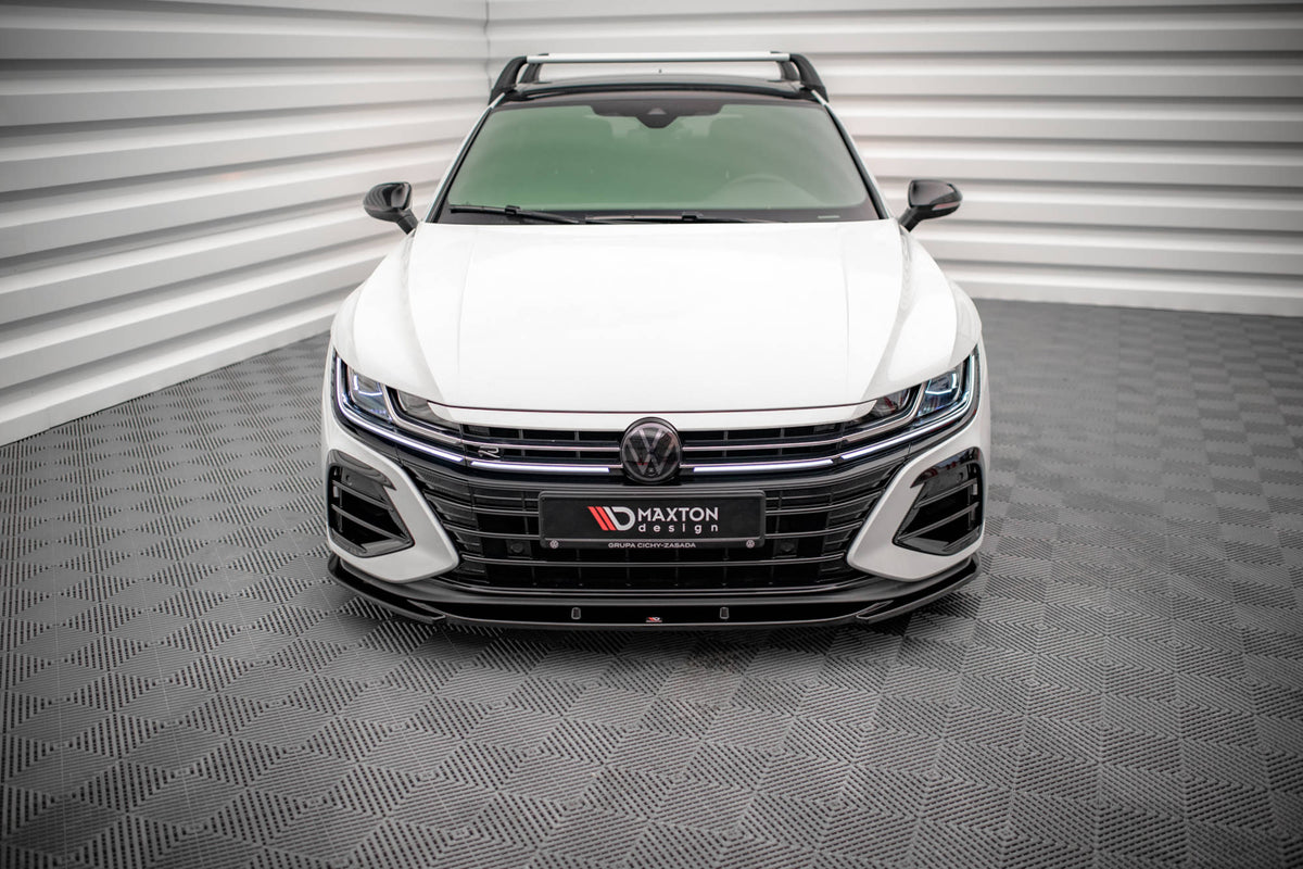 Street+ Spoilerlippe Front Ansatz V.1 passend für VW Arteon R Limousine / Shooting Brake Mk1 Facelift schwarz Hochglanz – Ansicht 1