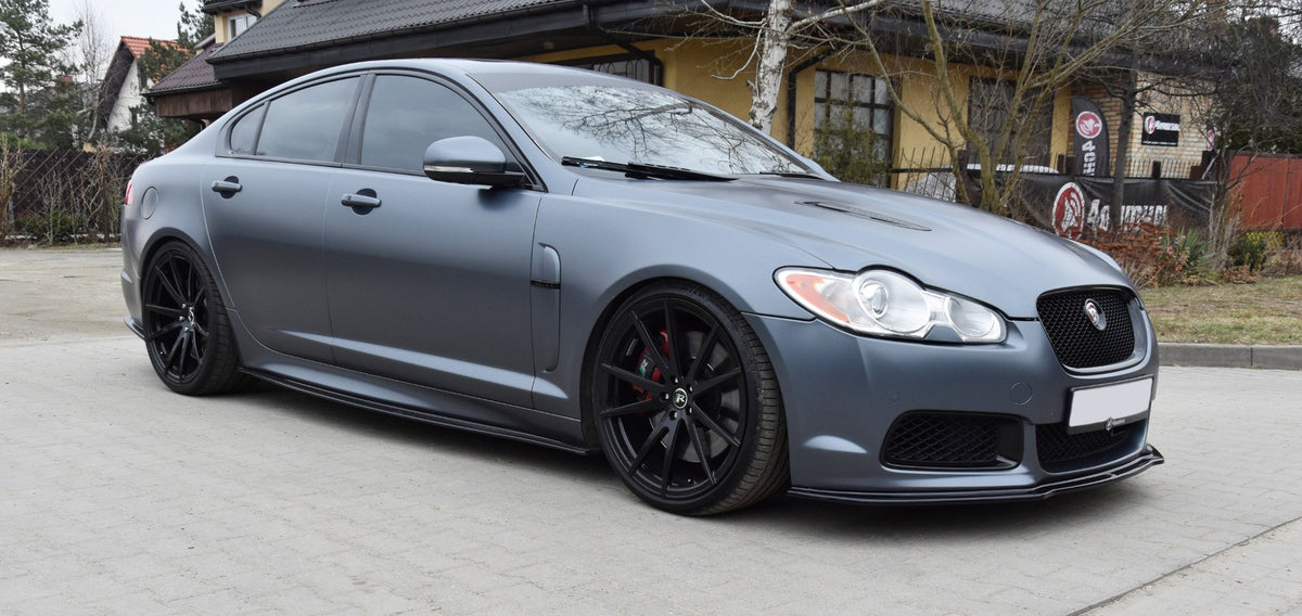 Street+ Spoilerlippe Front Ansatz V.1 passend für JAGUAR XF- R schwarz Hochglanz – Ansicht 1