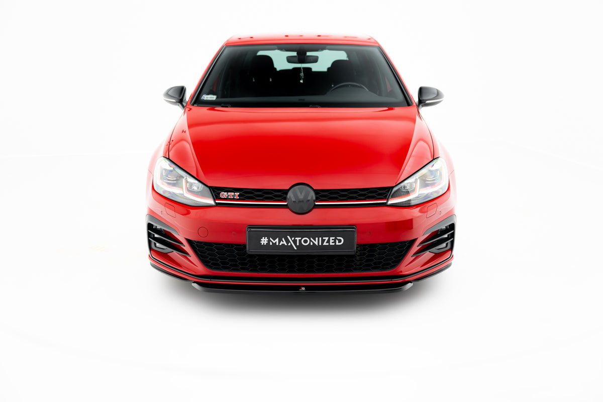 Street+ Spoilerlippe Front Ansatz V.5 passend für VW Golf GTI / GTD Mk7 Facelift schwarz Hochglanz – Ansicht 1