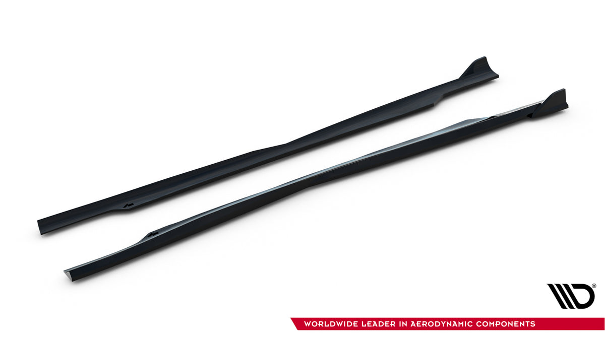 Street+ Seitenschweller Leisten passend für Dodge Charger RT Scat Pack Widebody Mk3 Facelift schwarz Hochglanz – Ansicht 5
