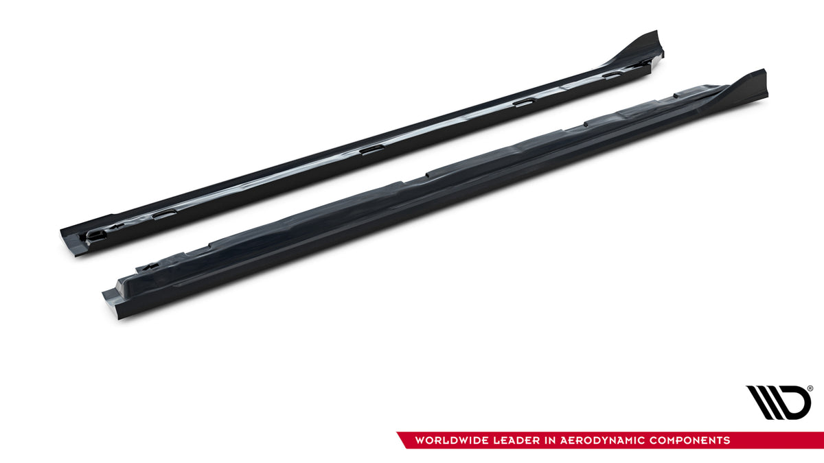 Street+ Seitenschweller Leisten V.2 passend für Skoda Superb Mk4 schwarz Hochglanz – Ansicht 5