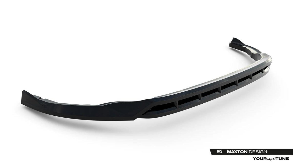 Street+ Spoilerlippe Front Ansatz V.2 passend für VW Transporter T7 schwarz Hochglanz – Ansicht 5