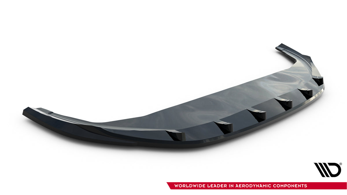 Street+ Spoilerlippe Front Ansatz V.2 passend für VW Tiguan Mk3 schwarz Hochglanz – Ansicht 4