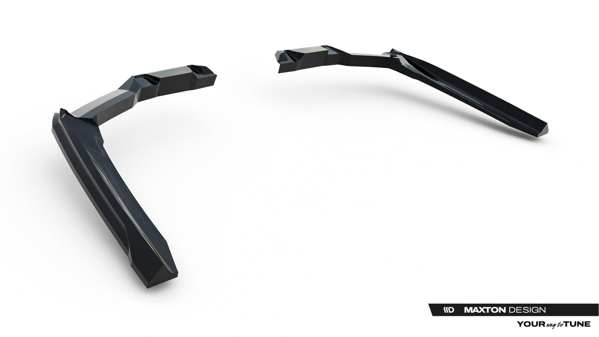 Heck Ansatz Flaps Diffusor V.1 passend für BMW 5er / i5 M-Paket Limousine / Touring G60 / G61 schwarz Hochglanz – Ansicht 10