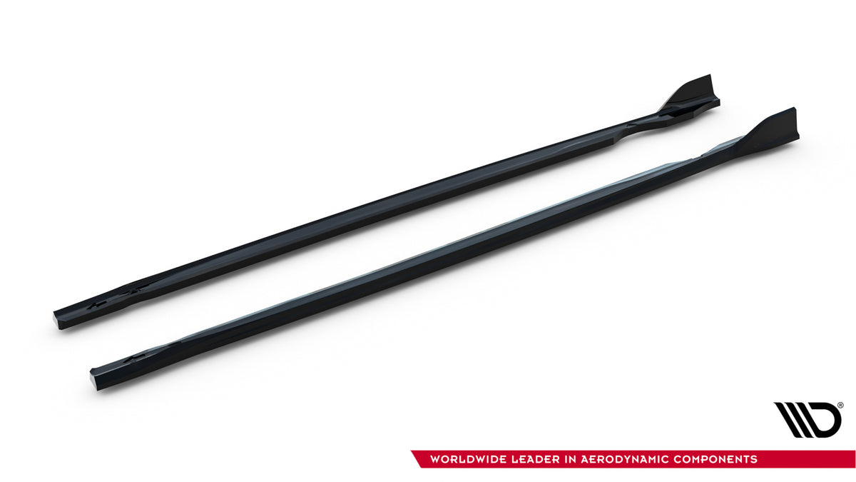 Street+ Seitenschweller Leisten passend für V.4 VW Golf R Hatchback Mk8 / Mk8 Facelift schwarz Hochglanz – Ansicht 4