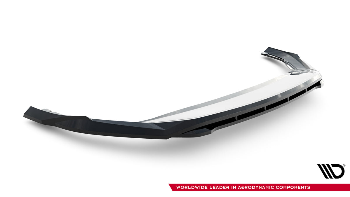 Street+ Spoilerlippe Front Ansatz V.1 passend für Skoda Superb Mk4 schwarz Hochglanz – Ansicht 5