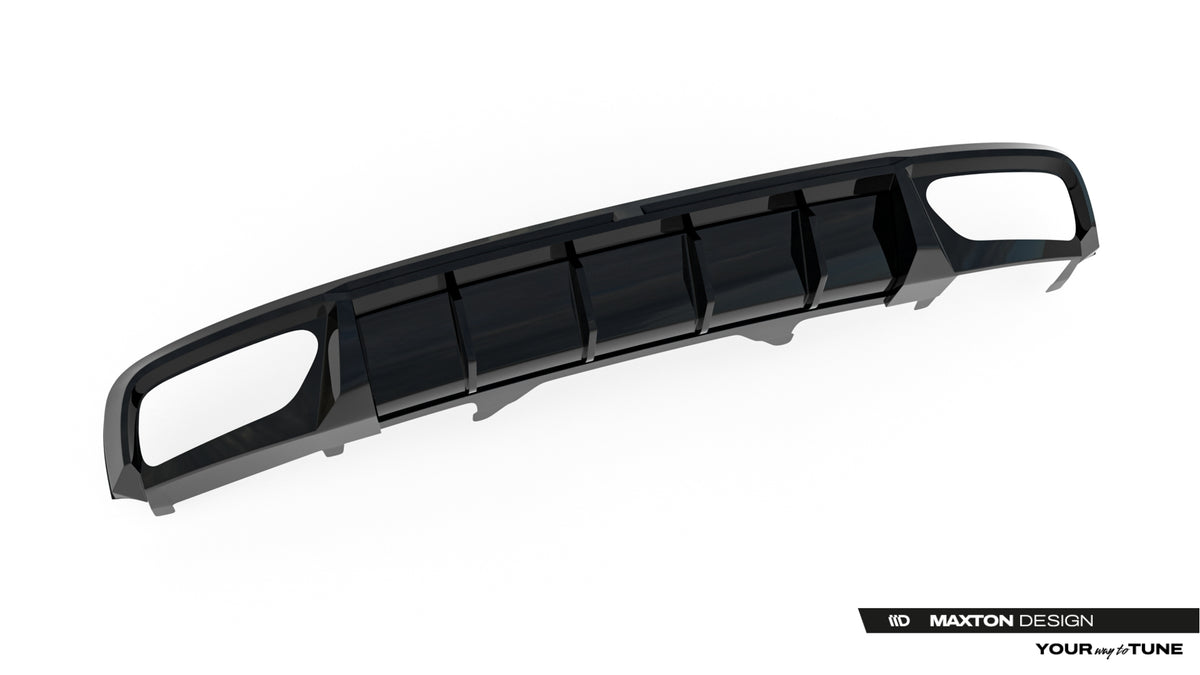Diffusor Heck Ansatz passend für Audi A4 / A4 S-Line Limousine / Avant B9 schwarz Hochglanz – Ansicht 7