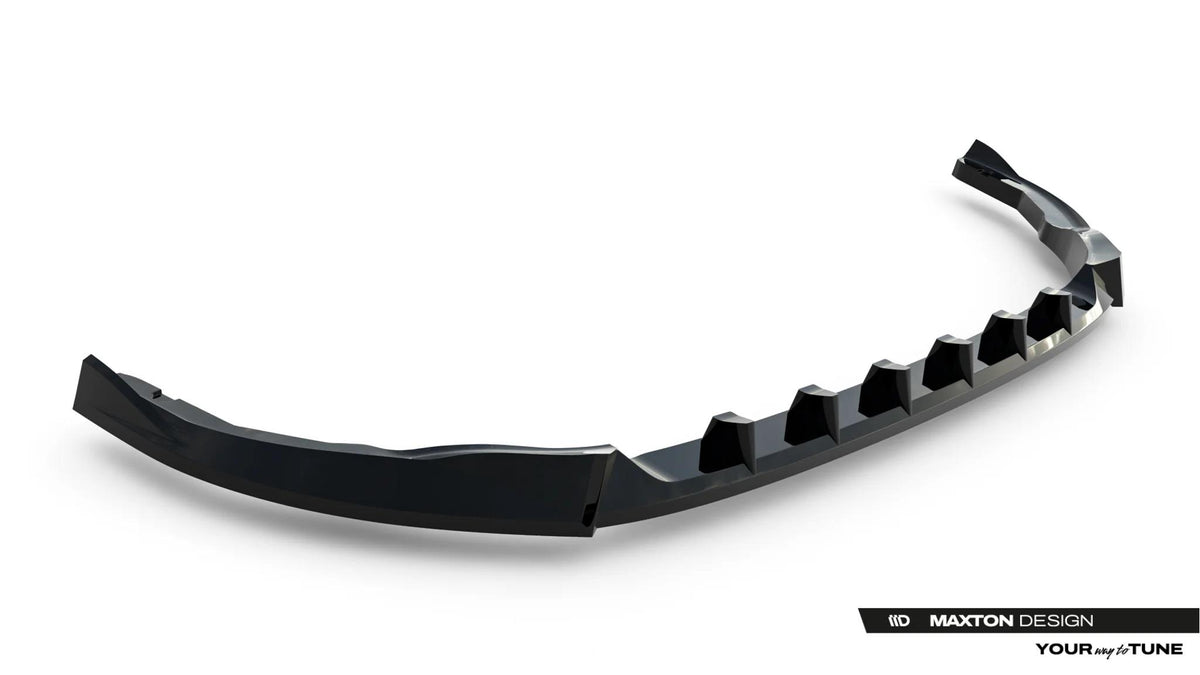 Street+ Spoilerlippe Front Ansatz V.1 passend für VW Transporter T7 schwarz Hochglanz – Ansicht 5