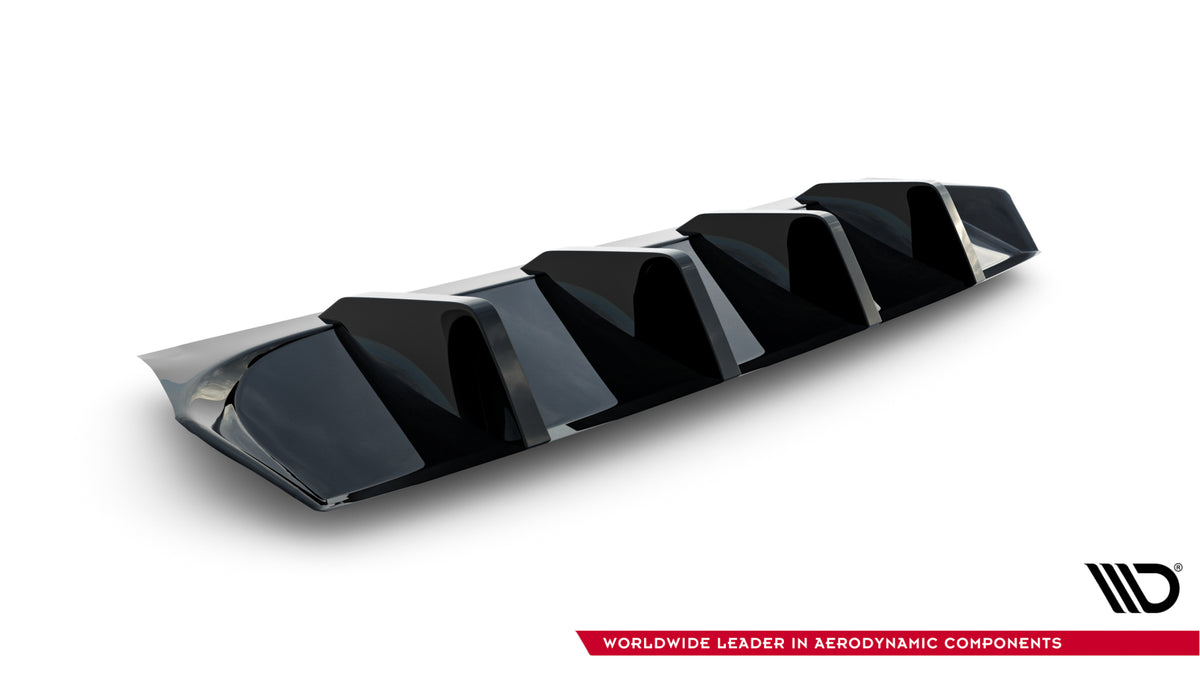 Diffusor Heck Ansatz passend für Skoda Octavia Sportline Liftback / Combi Mk4 Facelift schwarz Hochglanz – Ansicht 4