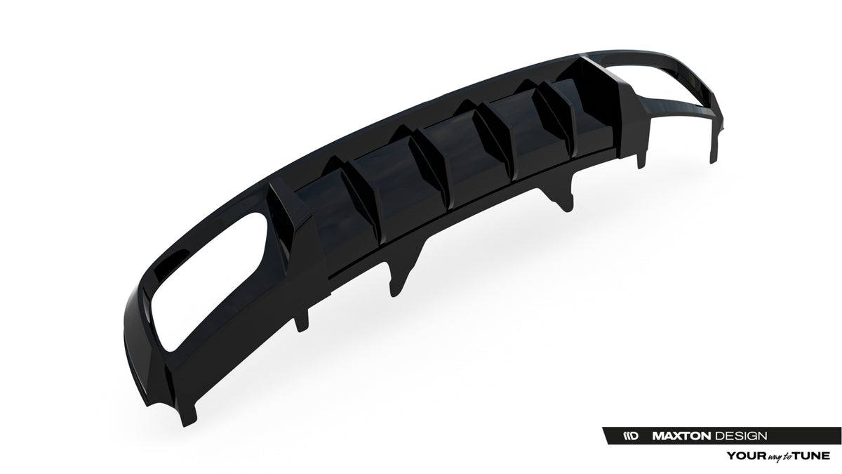 Diffusor Heck Ansatz passend für Audi A4 / A4 S-Line Limousine / Avant B9 schwarz Hochglanz – Ansicht 6