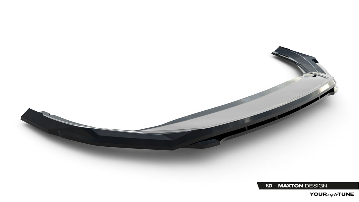 Street+ Spoilerlippe Front Ansatz V.1 passend für Skoda Superb Sportline Mk4 schwarz Hochglanz – Ansicht 7