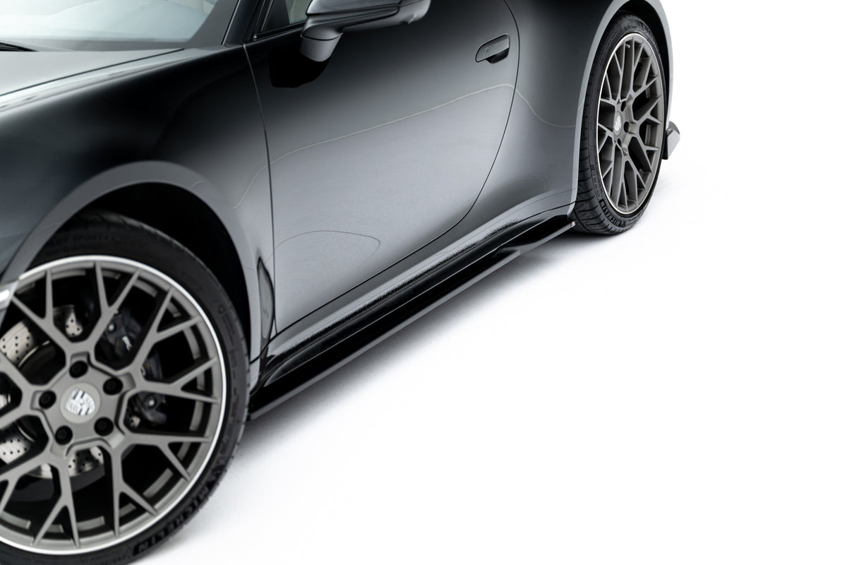 Street+ Seitenschweller Leisten passend für V.1 passend für Porsche 911 Carrera Sport Design 992 schwarz Hochglanz – Ansicht 2