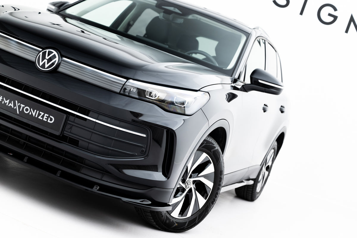 Street+ Spoilerlippe Front Ansatz V.2 passend für VW Tiguan Mk3 schwarz Hochglanz – Ansicht 1