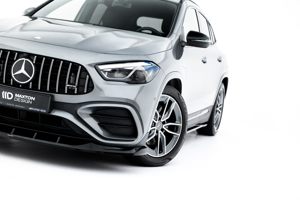 Street+ Spoilerlippe Front Ansatz V.2 passend für Mercedes-AMG GLA 35 H247 Facelift schwarz Hochglanz – Ansicht 5