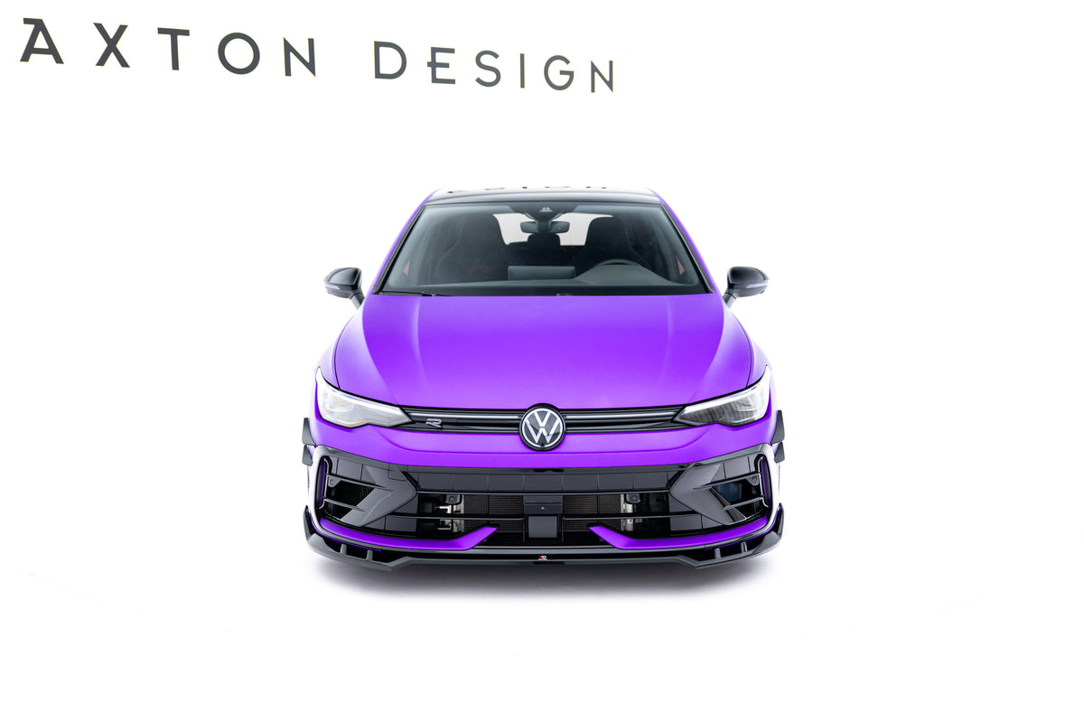 Street+ Spoilerlippe Front Ansatz V.1 passend für VW Golf R Variant Mk8 Facelift schwarz Hochglanz – Ansicht 1