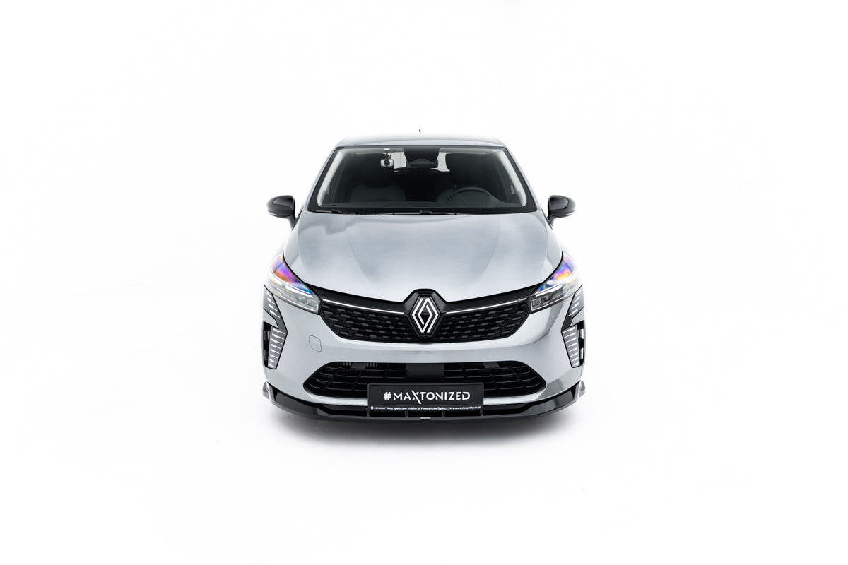 Street+ Spoilerlippe Front Ansatz passend für Renault Clio Mk5 Facelift schwarz Hochglanz – Ansicht 1