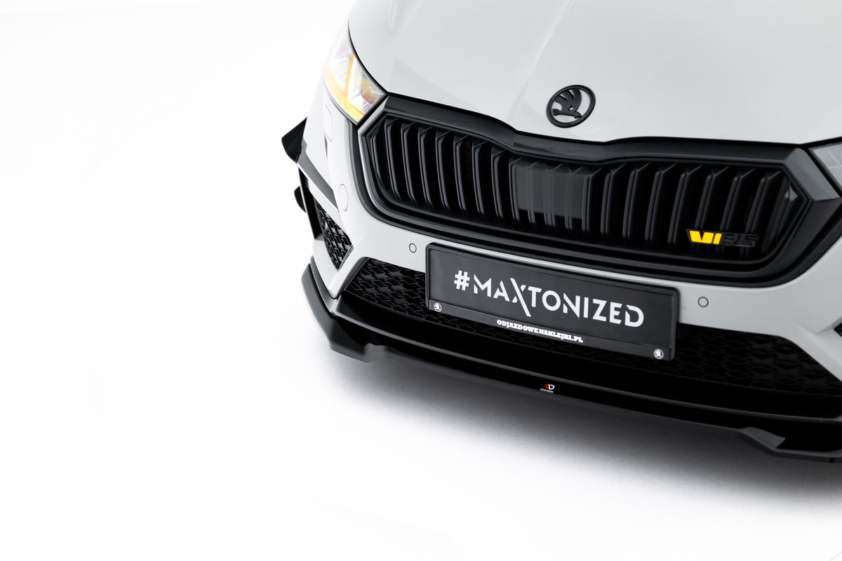 Street+ Spoilerlippe Front Ansatz V.4 passend für Skoda Octavia RS Mk4 schwarz Hochglanz – Ansicht 6