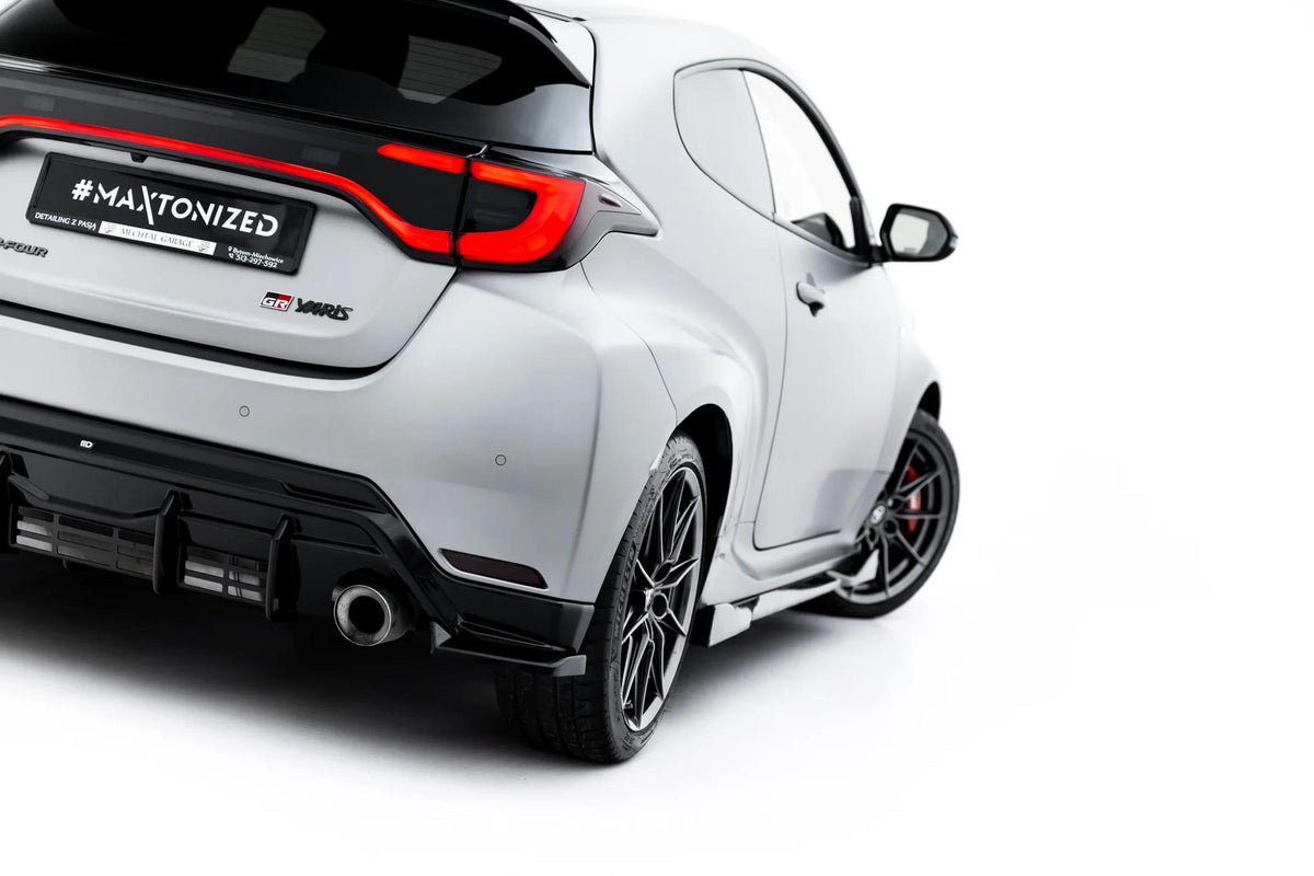 Heck Ansatz Flaps Diffusor V.3 passend für Toyota GR Yaris Mk4 Facelift schwarz Hochglanz – Ansicht 2