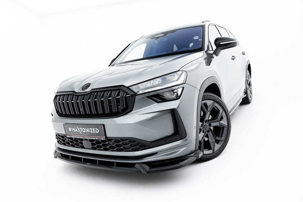 Street+ Spoilerlippe Front Ansatz V.1 passend für Skoda Kodiaq Sportline Mk2 schwarz Hochglanz – Ansicht 5