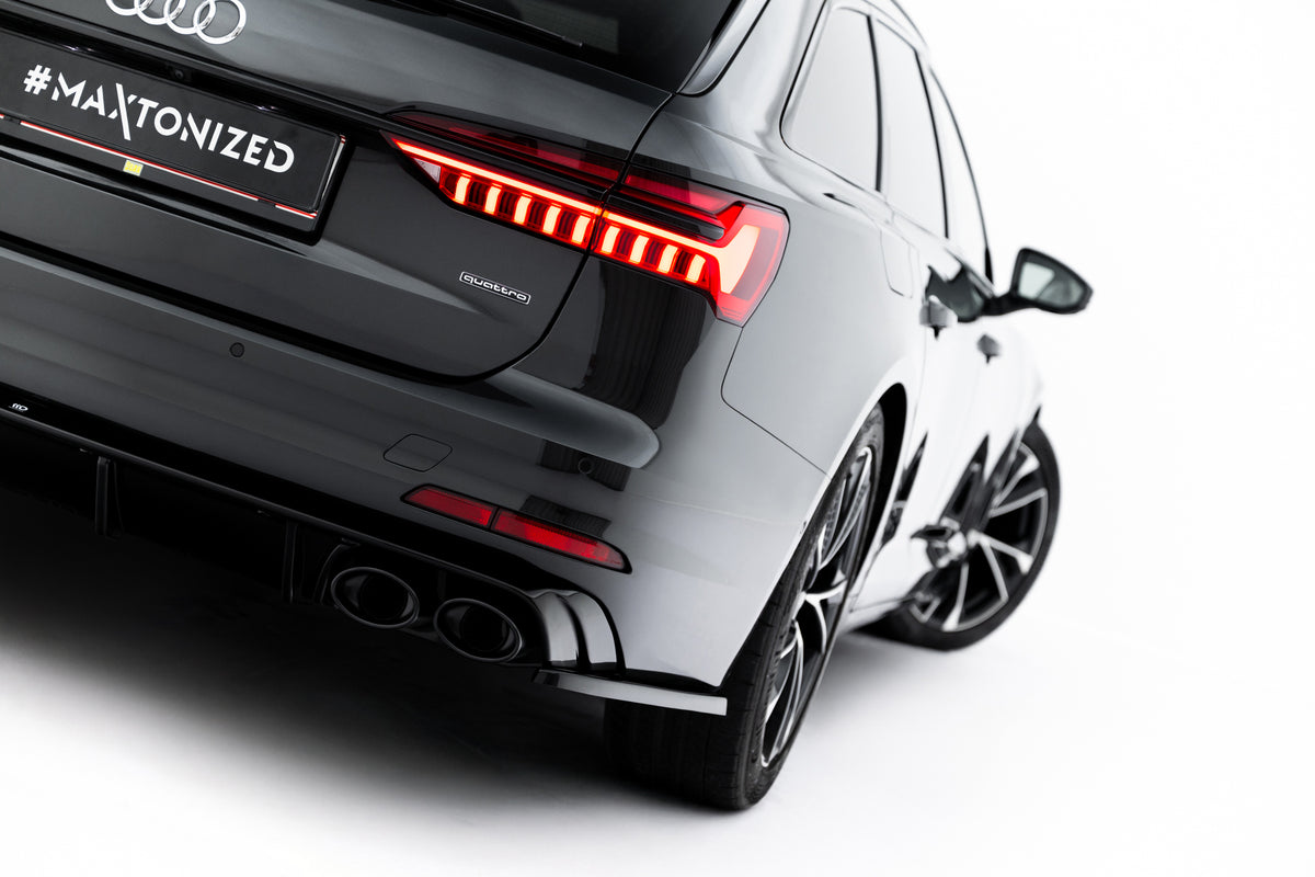 Heck Ansatz Flaps Diffusor passend für Audi A6 Limousine / Avant C8 / C8 Facelift schwarz Hochglanz – Ansicht 2
