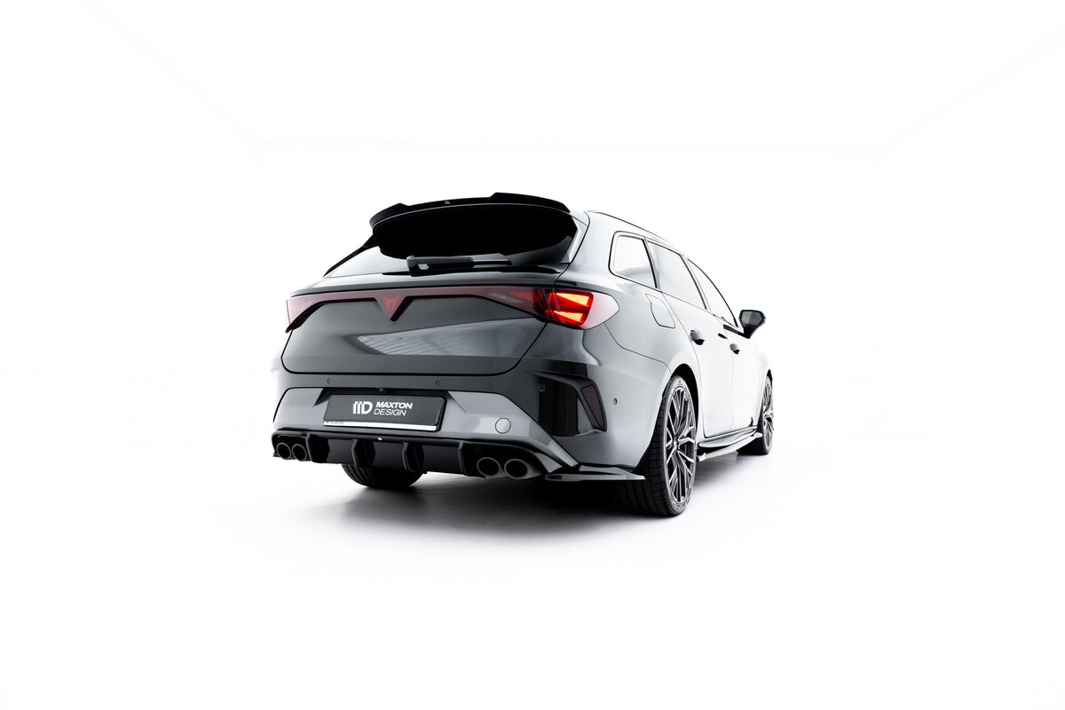Heck Ansatz Flaps Diffusor V.5 passend für Cupra Leon ST Mk1 Facelift schwarz Hochglanz – Ansicht 4