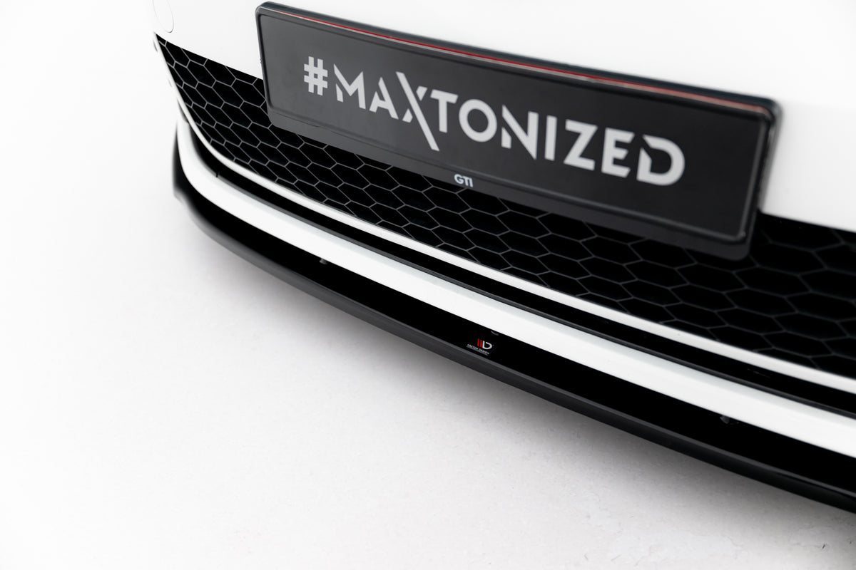 Street+ Spoilerlippe Front Ansatz V.1 passend für VW Golf GTI / GTD Mk7  schwarz Hochglanz – Ansicht 4