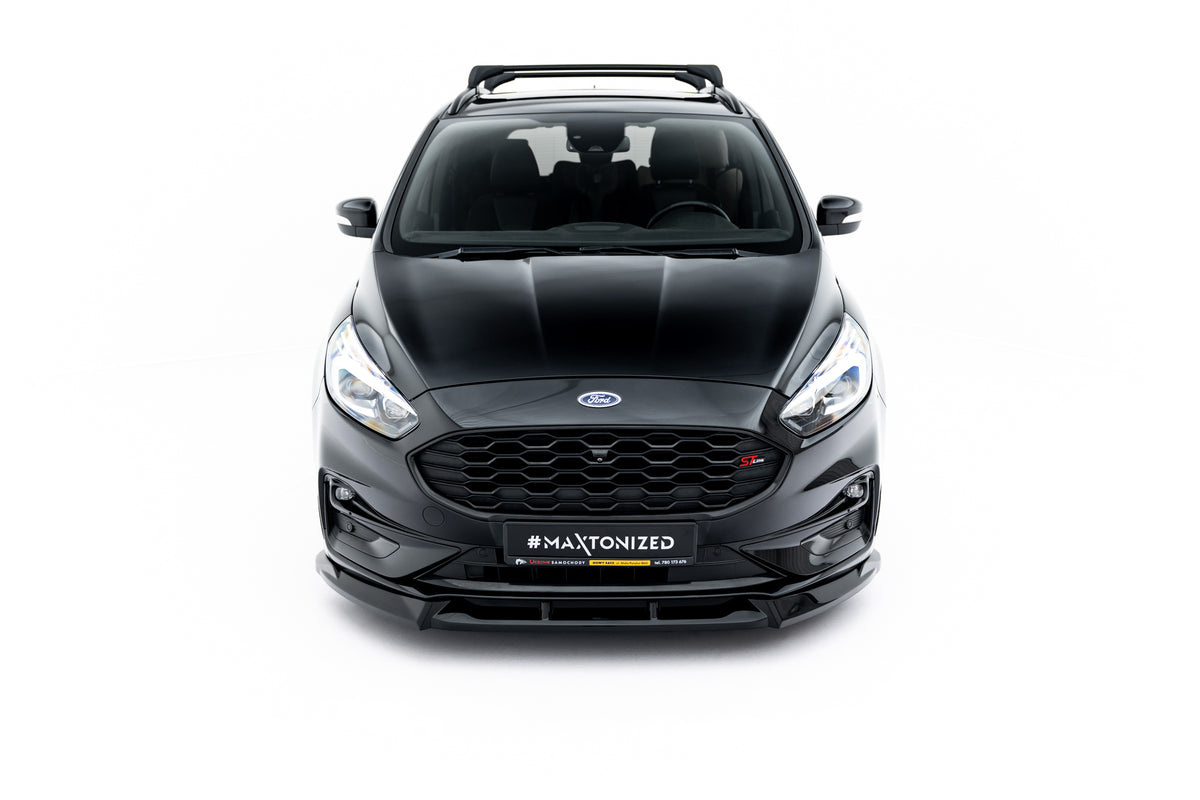 Street+ Spoilerlippe Front Ansatz passend für Ford S-Max ST-Line Mk2 Facelift schwarz Hochglanz – Ansicht 4